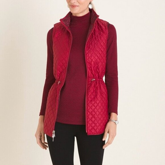 Chico’s ZEnergy Red Lightweight Reversible Puffer Vest, Small - Picture 12 of 14